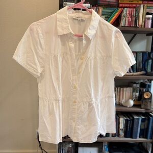 Madewell White Short Sleeve Button-Up Shirt